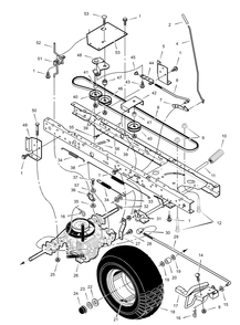 Drive Assembly Diagram and Parts List for 425615X50A 2003 Briggs and Stratton Lawn Tractor